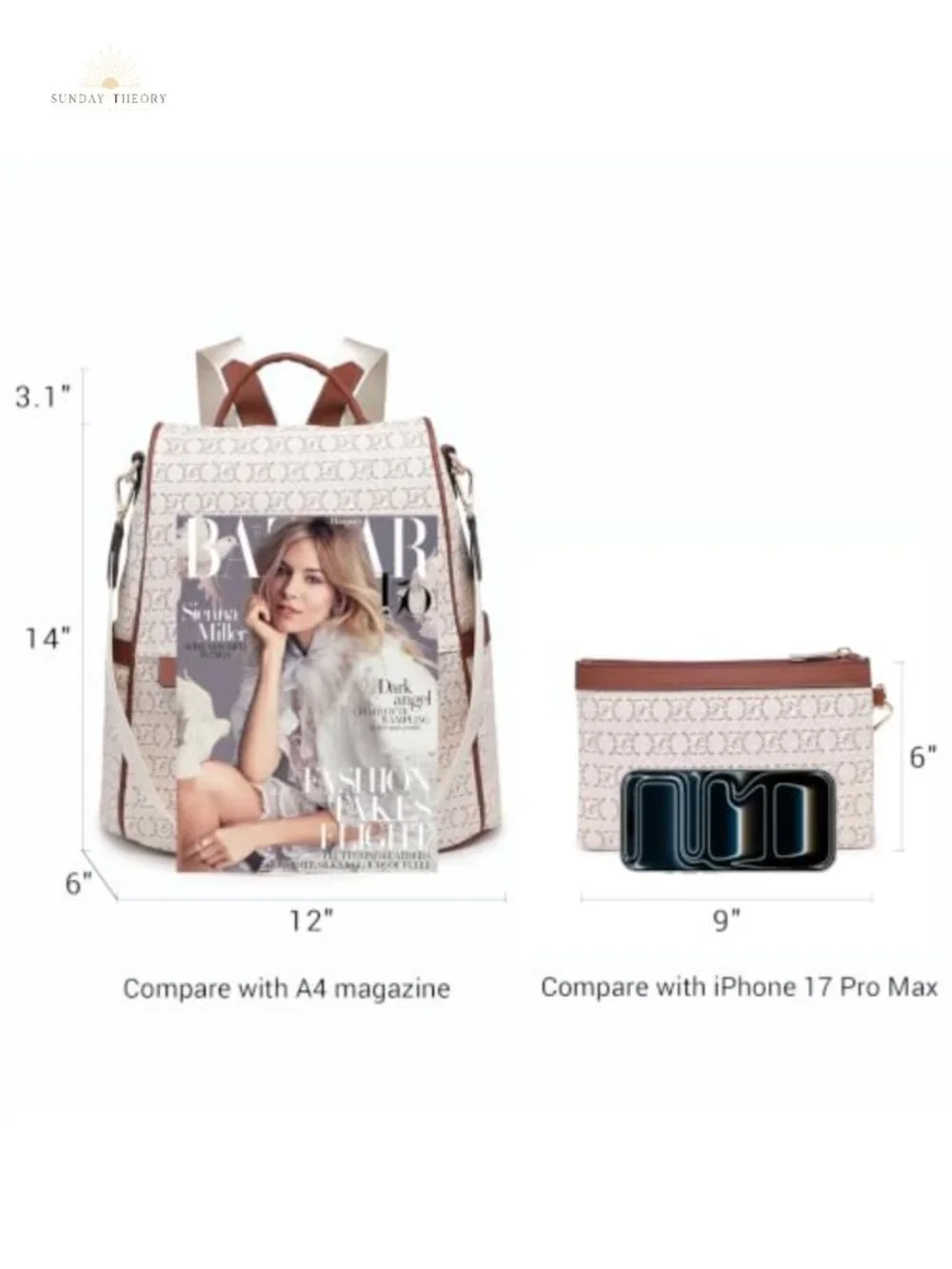 Convertible Anti-Theft Vegan Leather Backpack Purse with Wristlet